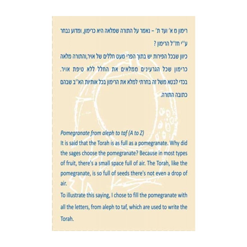 שרגא לנדסמן אלפבית עברי צוואר רימונים... | תליון יהודי